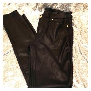 Faux black suede pants